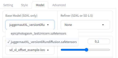 Ajuste de safetensors o Checkpoints para SD