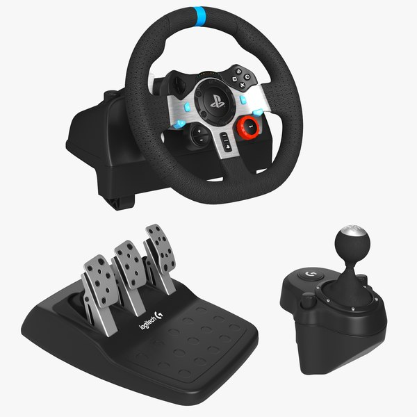 Volante Logitech G29 en pack, incluyendo el propio volante, juego de pedales y pomo de marchas.